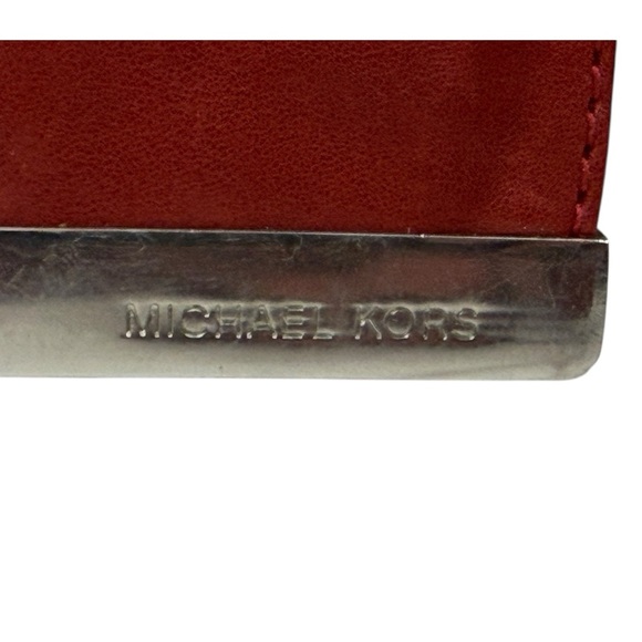 Micheal Kors Red Leather Crossbody or
Clutch Silver Hardware - Picture 5 of 13
